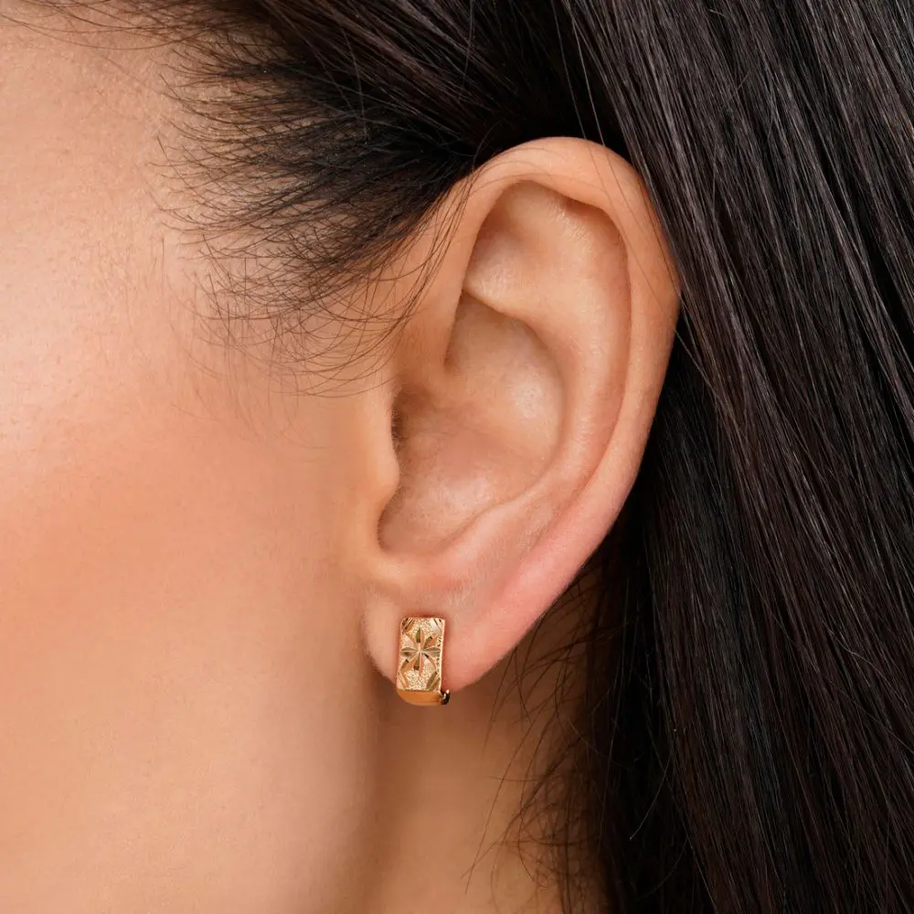 تصویر گوشواره شوپینگ طلایی