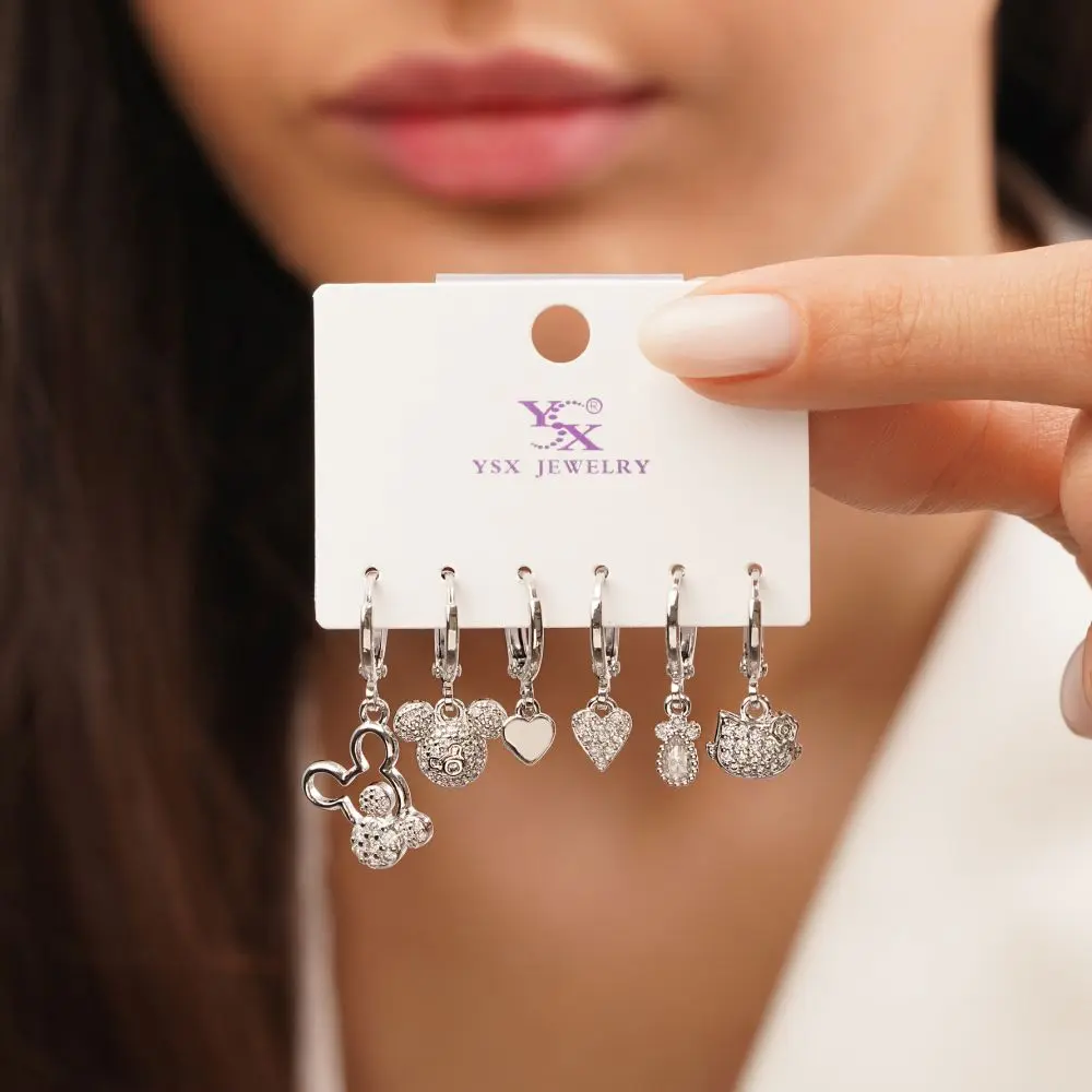 تصویر گوشواره YSX شش عددی سفید