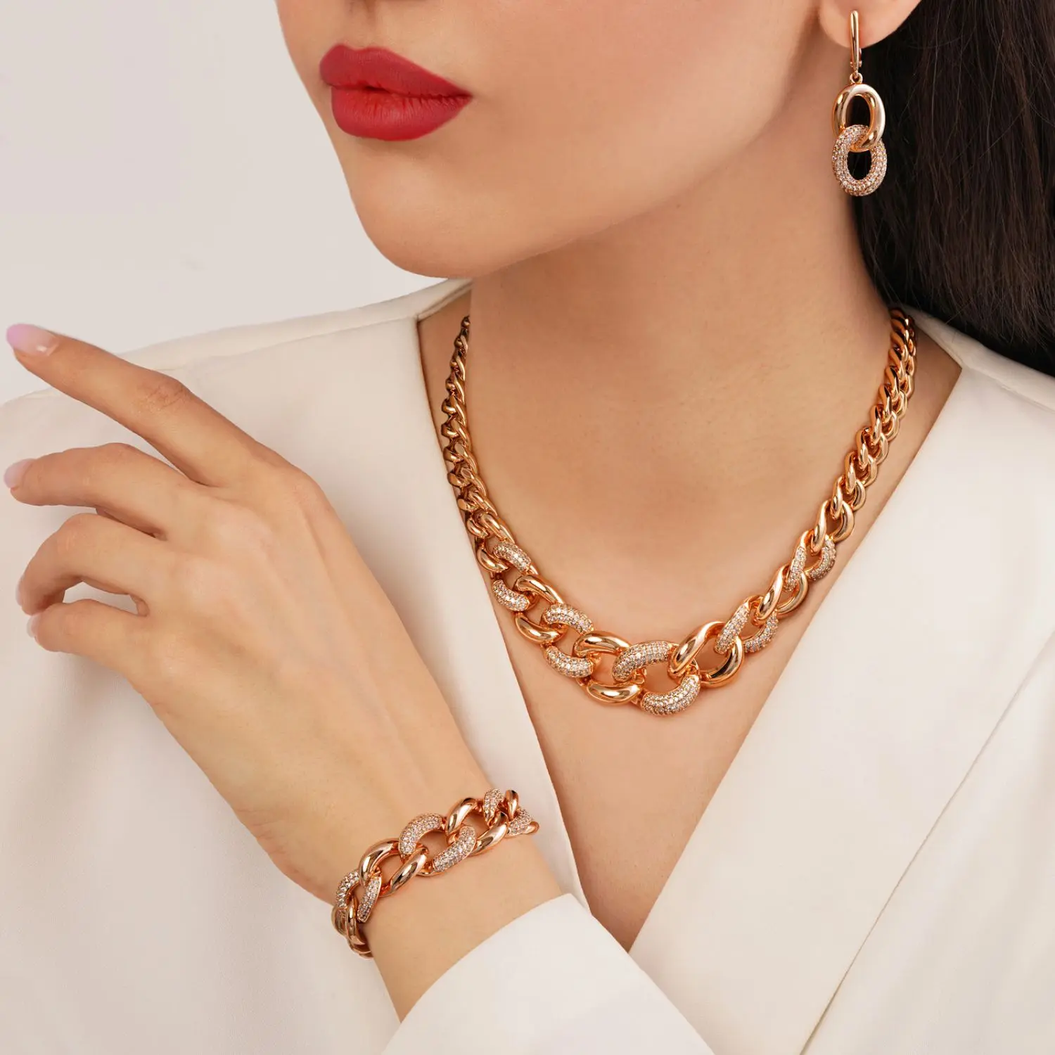 سرویس شوپینگ نگین دار طلایی