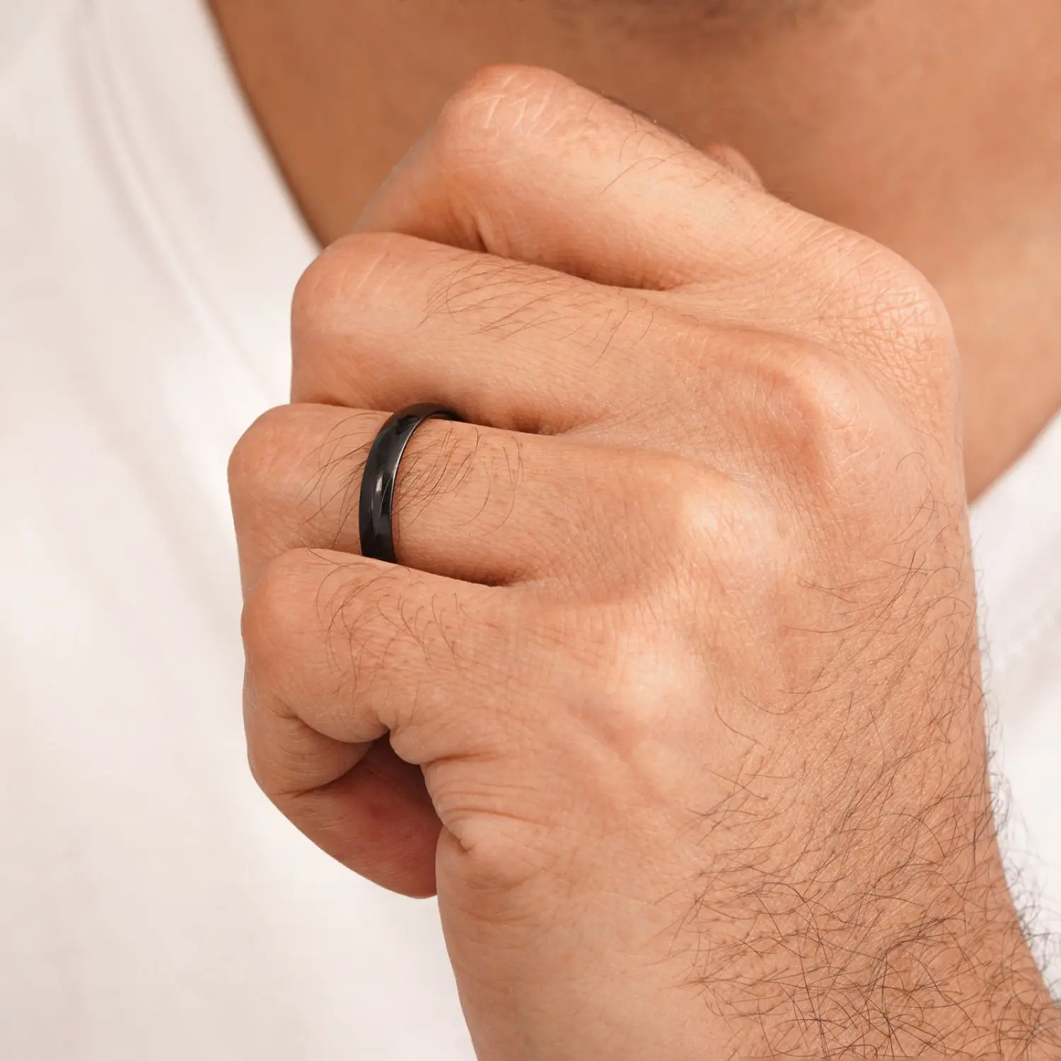 رینگ استیل ساده مردانه مشکی سایز 9