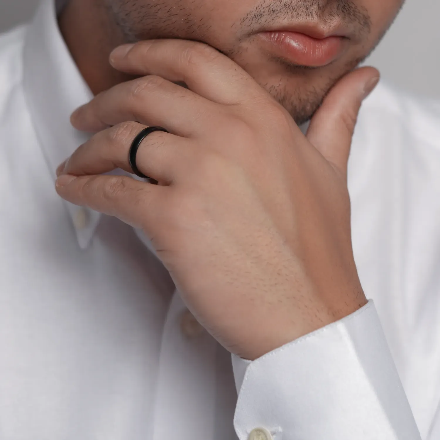 رینگ استیل ساده مردانه مشکی سایز 11